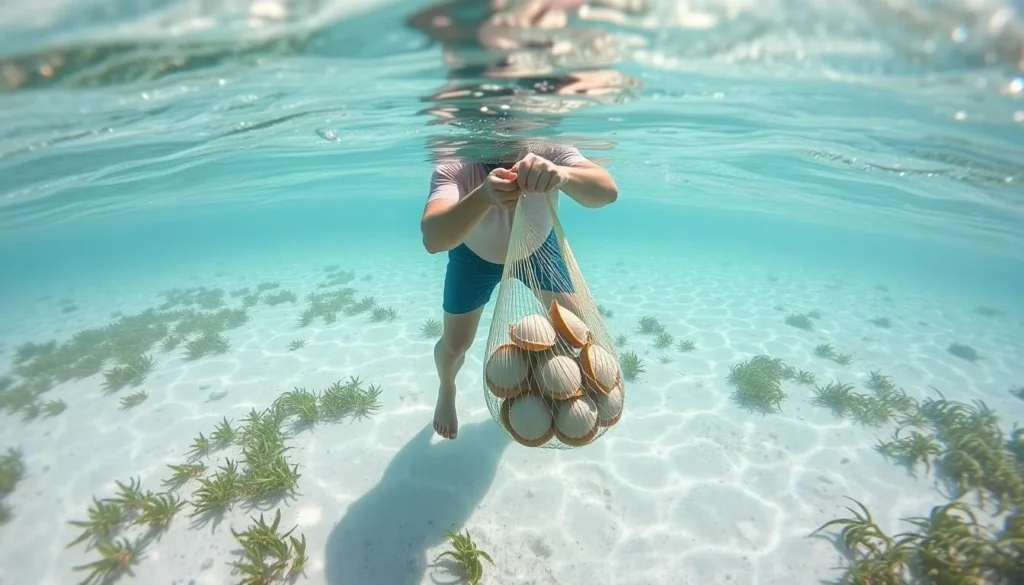 Scalloping in the shallow waters off Citrus County, Florida coast Scalloping in the shallow waters off Citrus County, Florida coast