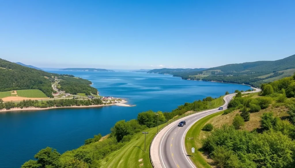 Scenic drive along Canandaigua Lake in Ontario County, New York Scenic drive along Canandaigua Lake in Ontario County, New York