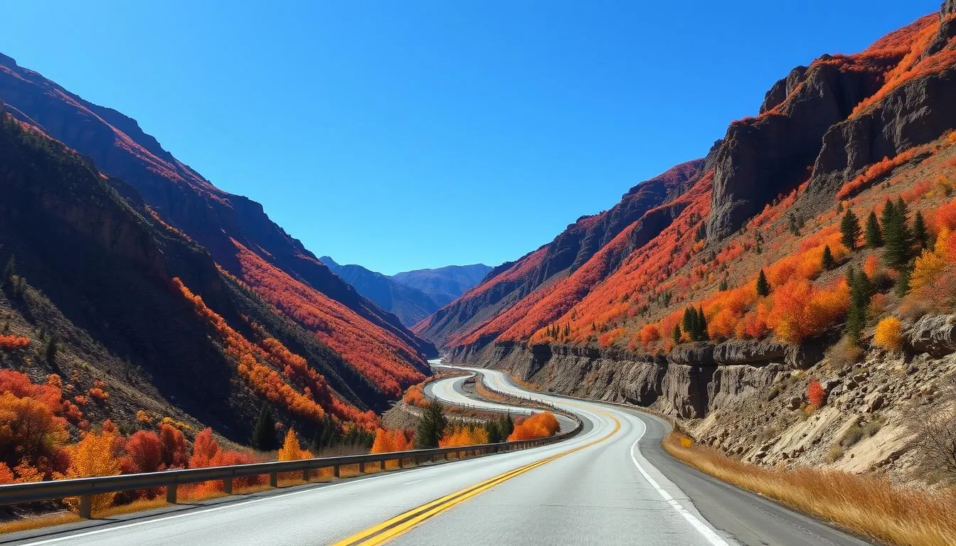 Scenic drive through Logan Canyon with fall foliage and mountains in Logan, Utah things to do