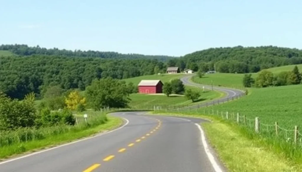 Scenic drive through rural Rensselaer County, New York with country roads Scenic drive through rural Rensselaer County, New York with country roads
