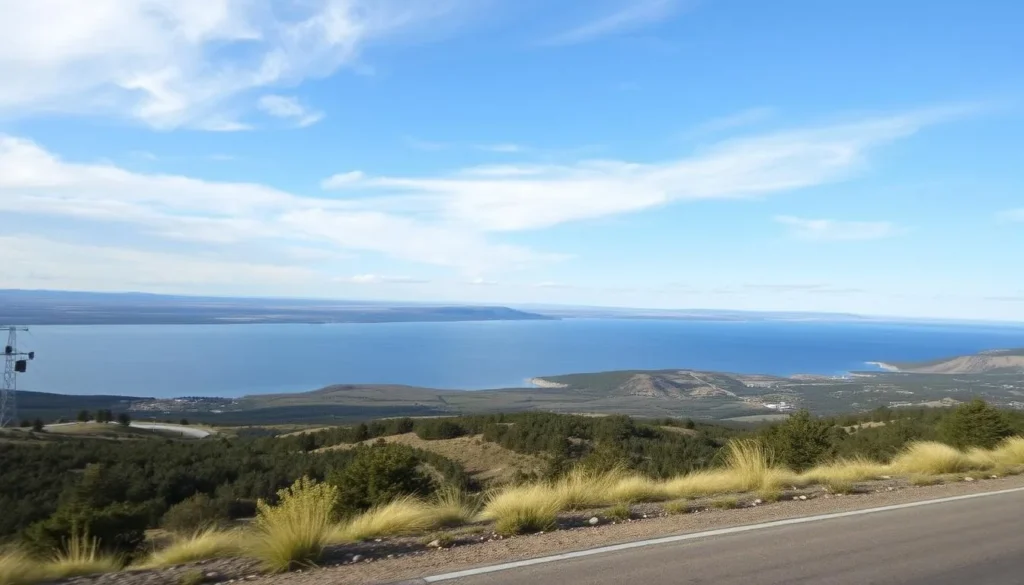 Scenic drives around Lake Sakakawea with views of the lake and surrounding landscape