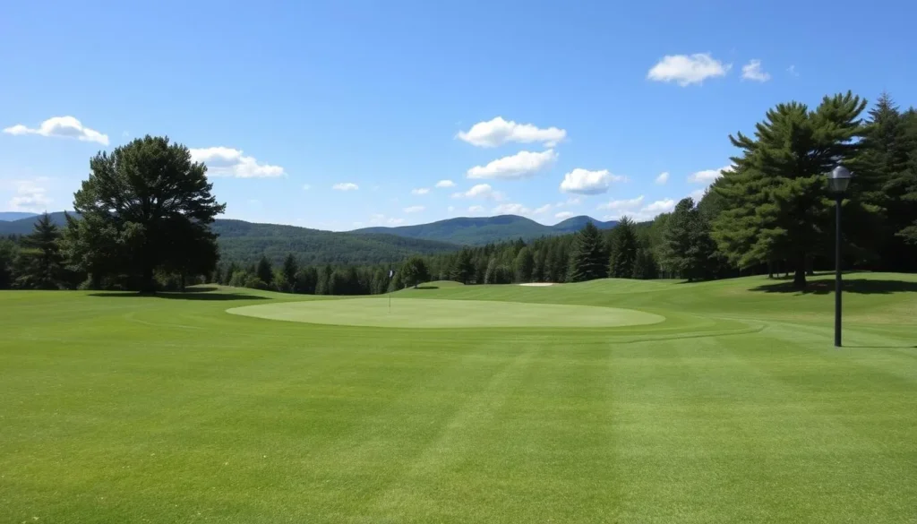 Scenic golf course in Sullivan County New York with mountain views