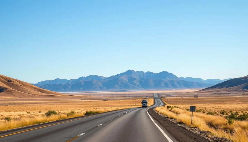 Scenic highway leading to Yuba County with Sutter Buttes visible in the distance