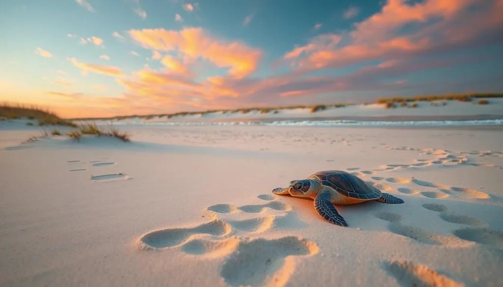 Sea turtle nesting on a Martin County Florida beach at sunrise Sea turtle nesting on a Martin County Florida beach at sunrise