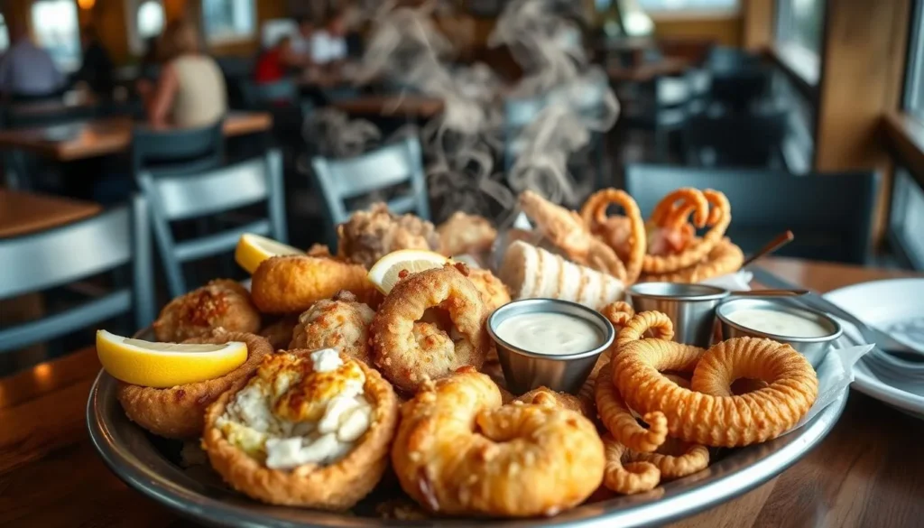 Seafood platter at Iggy's Boardwalk restaurant in Warwick, Rhode Island