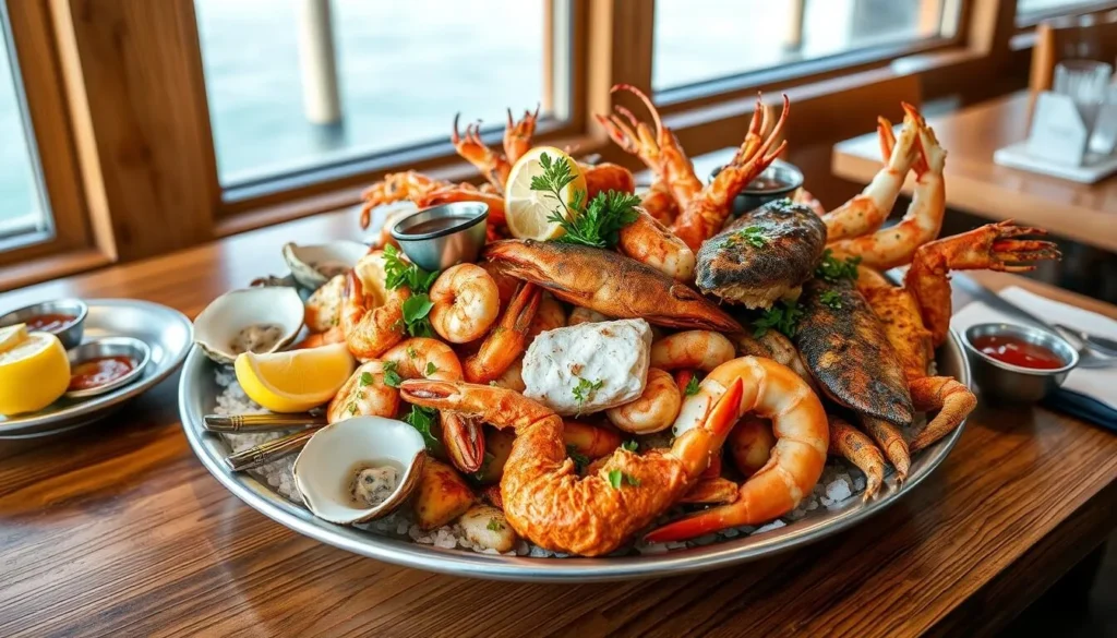 Seafood platter at a Point Island restaurant featuring fresh local catch Seafood platter at a Point Island restaurant featuring fresh local catch