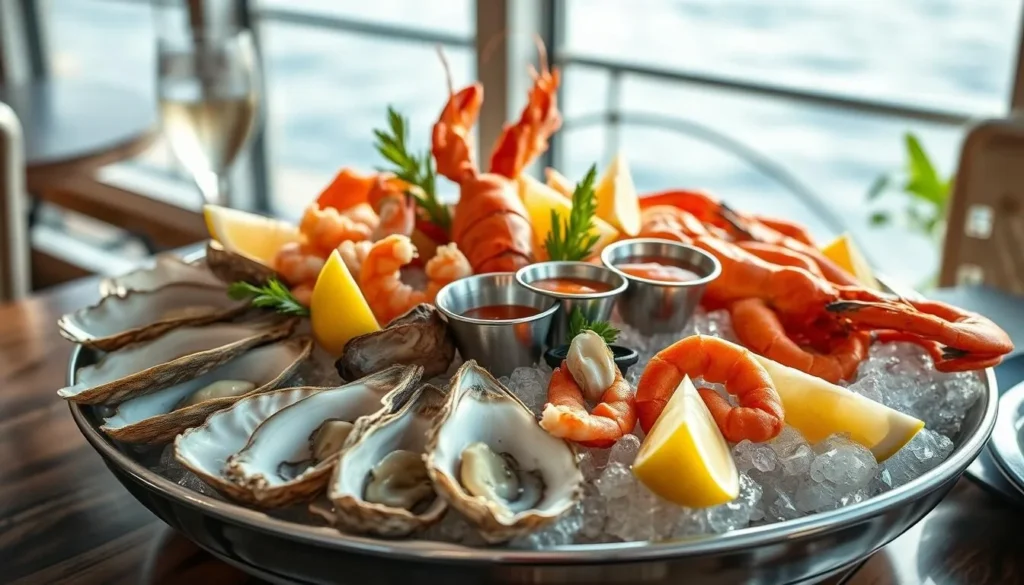 Seafood platter at a waterfront restaurant, essential Nassau County New York things to do Seafood platter at a waterfront restaurant, essential Nassau County New York things to do