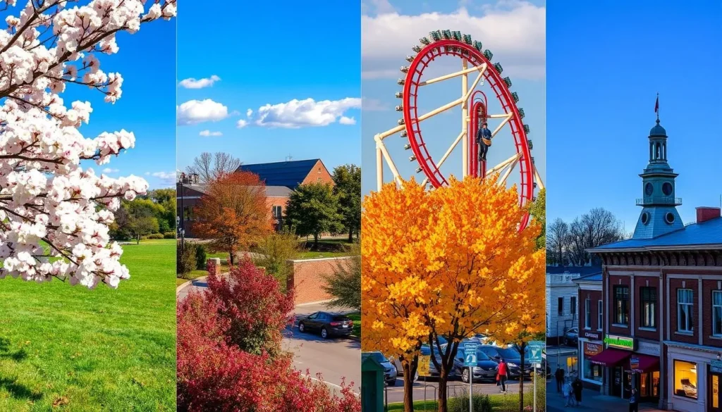 Seasonal collage of Allentown Pennsylvania showing things to do across different times of year Seasonal collage of Allentown Pennsylvania showing things to do across different times of year