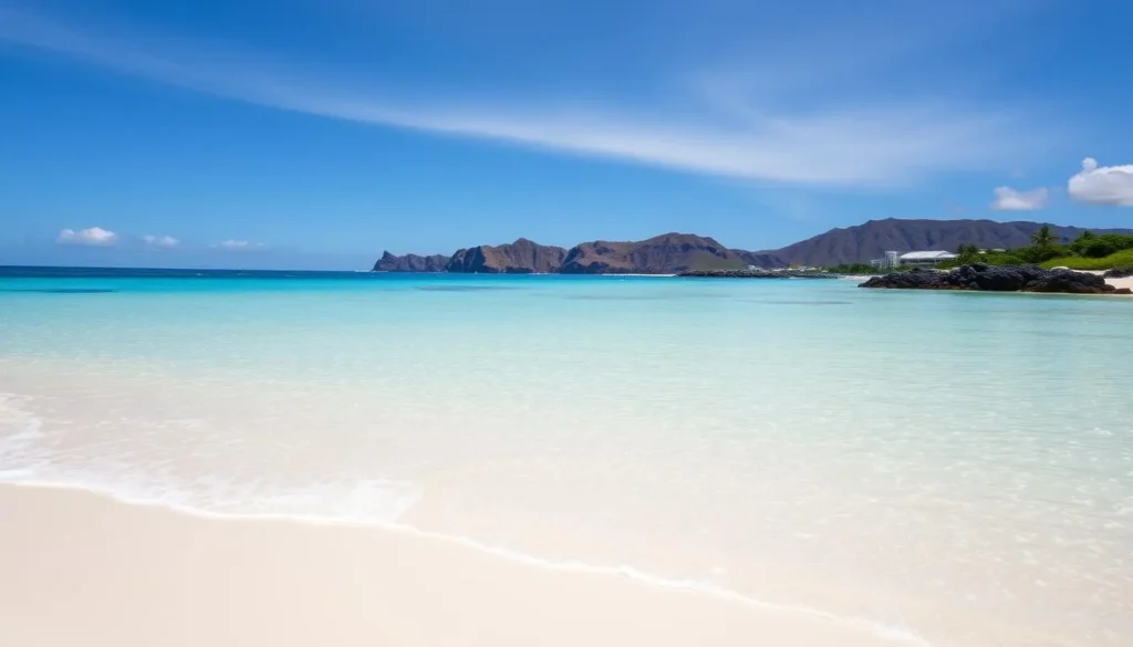 Serene Lanikai Beach with turquoise water and white sand