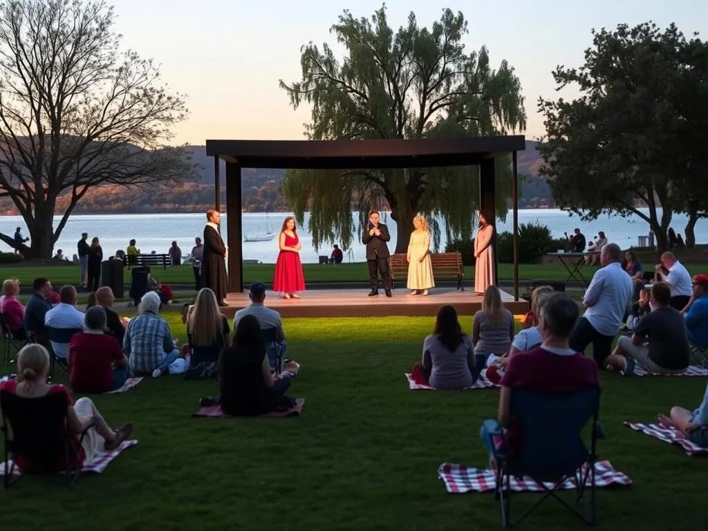 Shakespeare at the Lake performance in Library Park, Lakeport Shakespeare at the Lake performance in Library Park, Lakeport