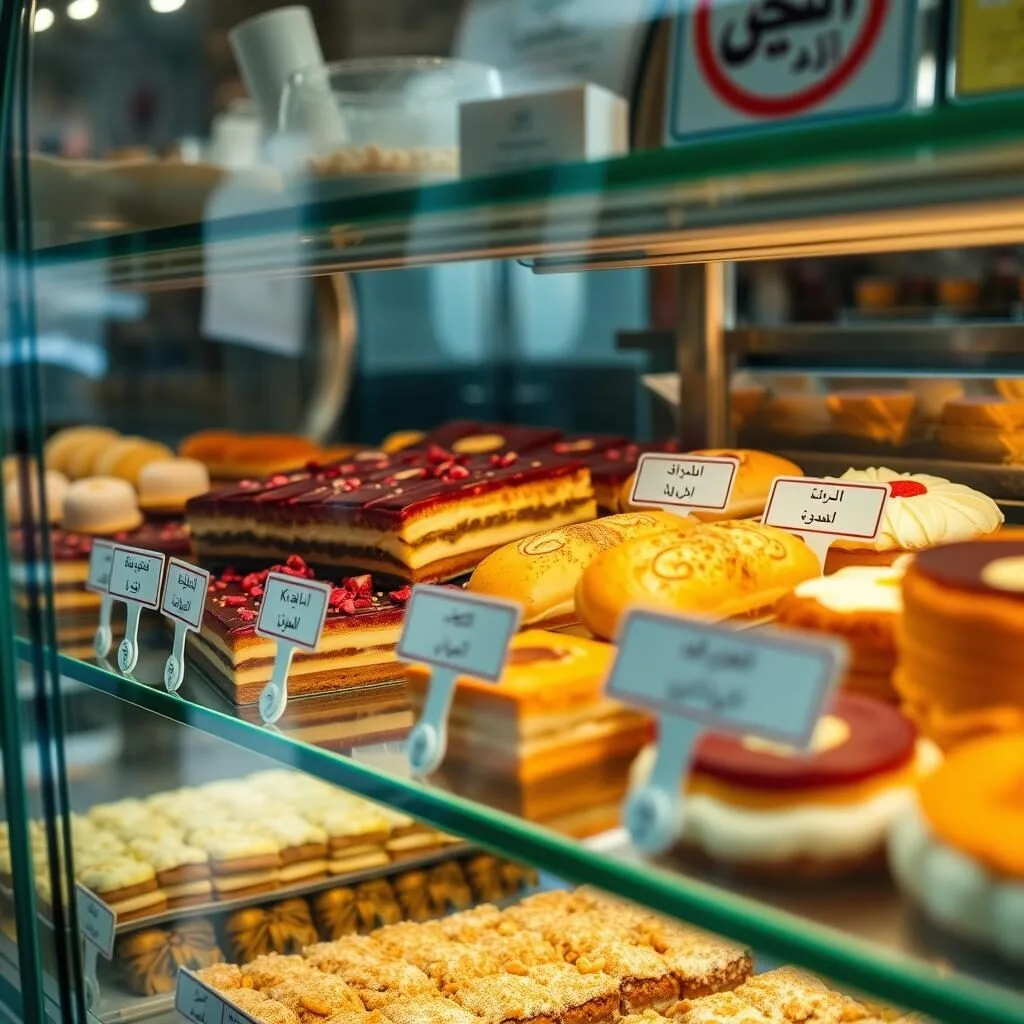 Shatila Bakery display case with Middle Eastern pastries in Dearborn Michigan Shatila Bakery display case with Middle Eastern pastries in Dearborn Michigan