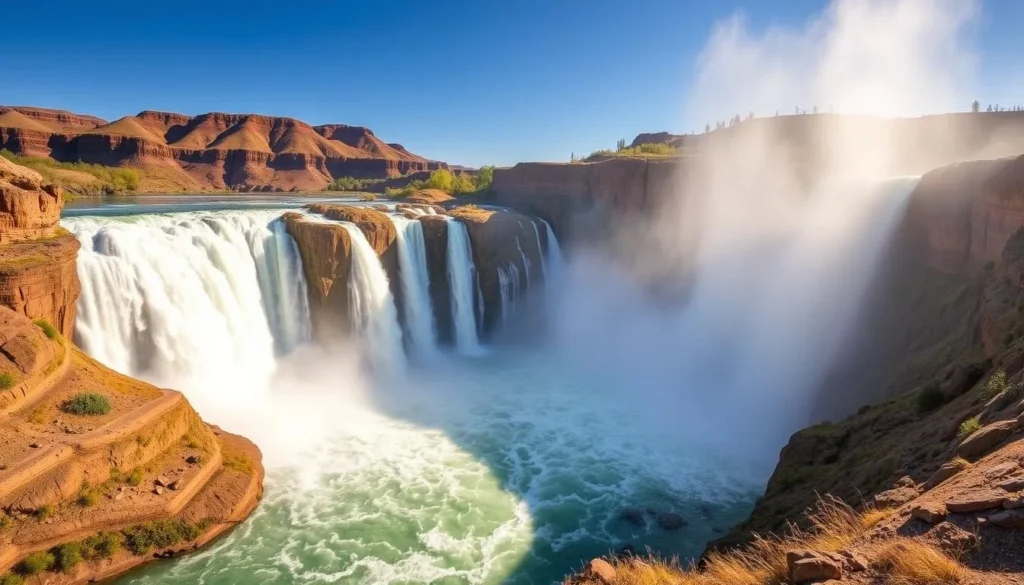 Shoshone Falls in spring with high water flow in Twin Falls Idaho