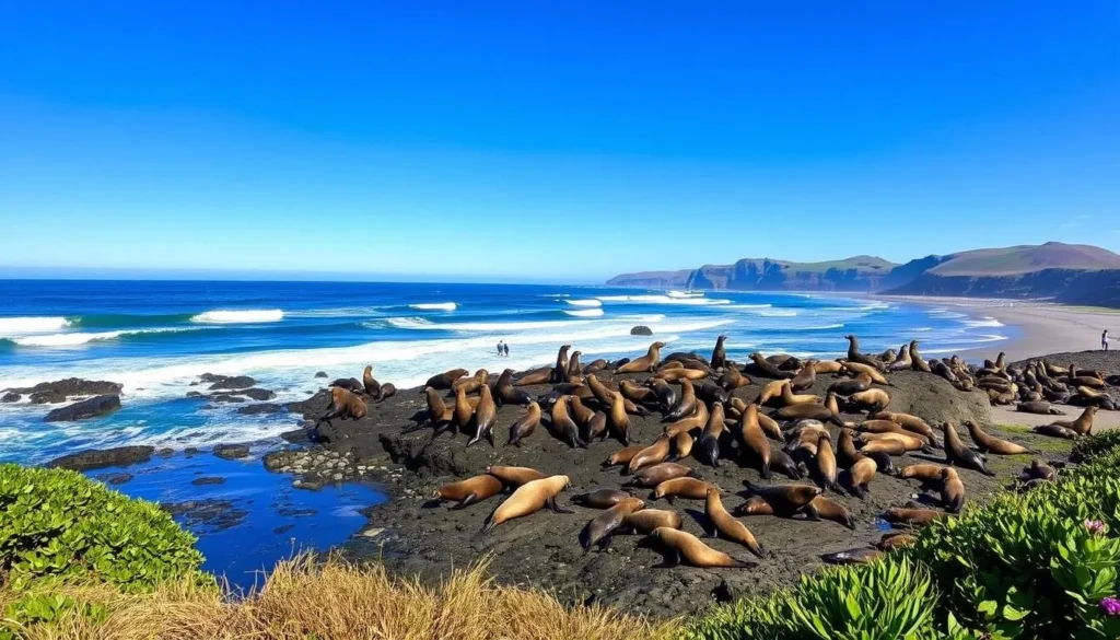 Simpson Reef Overlook Oregon with seals and sea lions