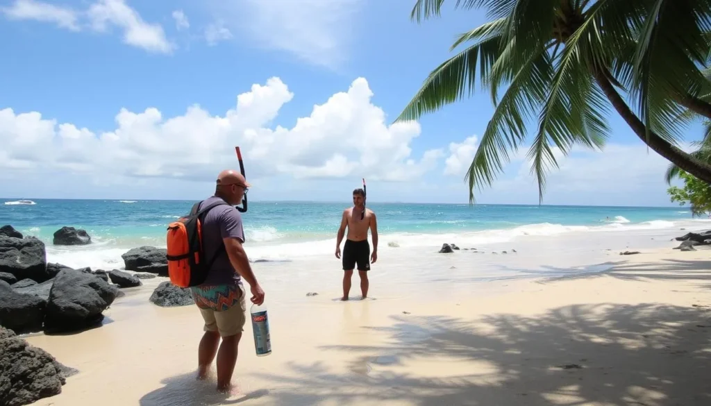Snorkeling gear rental near Punalu'u Beach