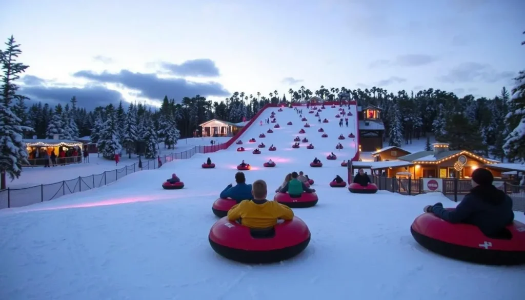 Snow tubing hill at Snowcat Ridge, Florida's only alpine snow park in Pasco County Snow tubing hill at Snowcat Ridge, Florida's only alpine snow park in Pasco County