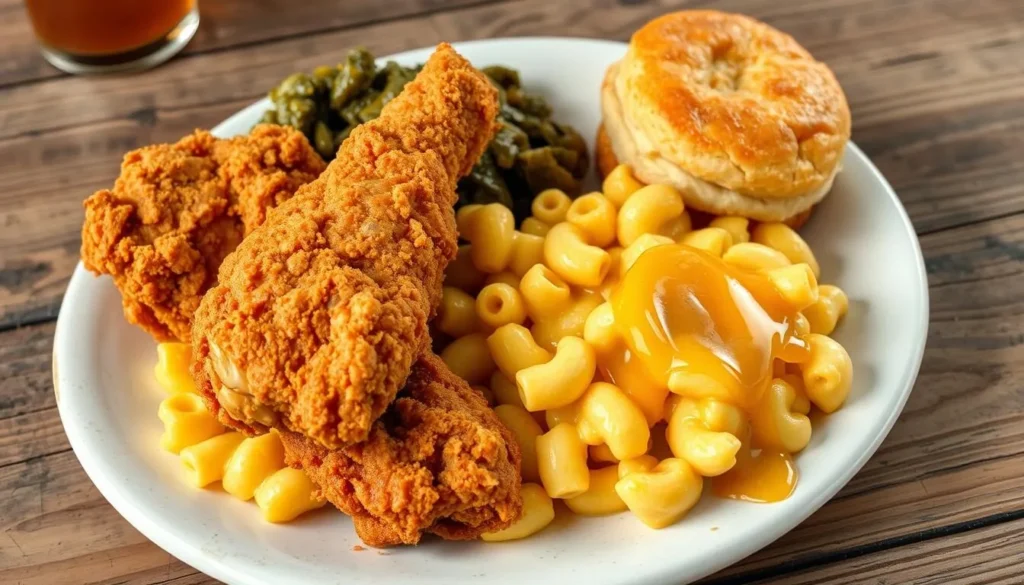 Southern comfort food plate with fried chicken and sides, a tasty thing to do in Clay County Florida Southern comfort food plate with fried chicken and sides, a tasty thing to do in Clay County Florida