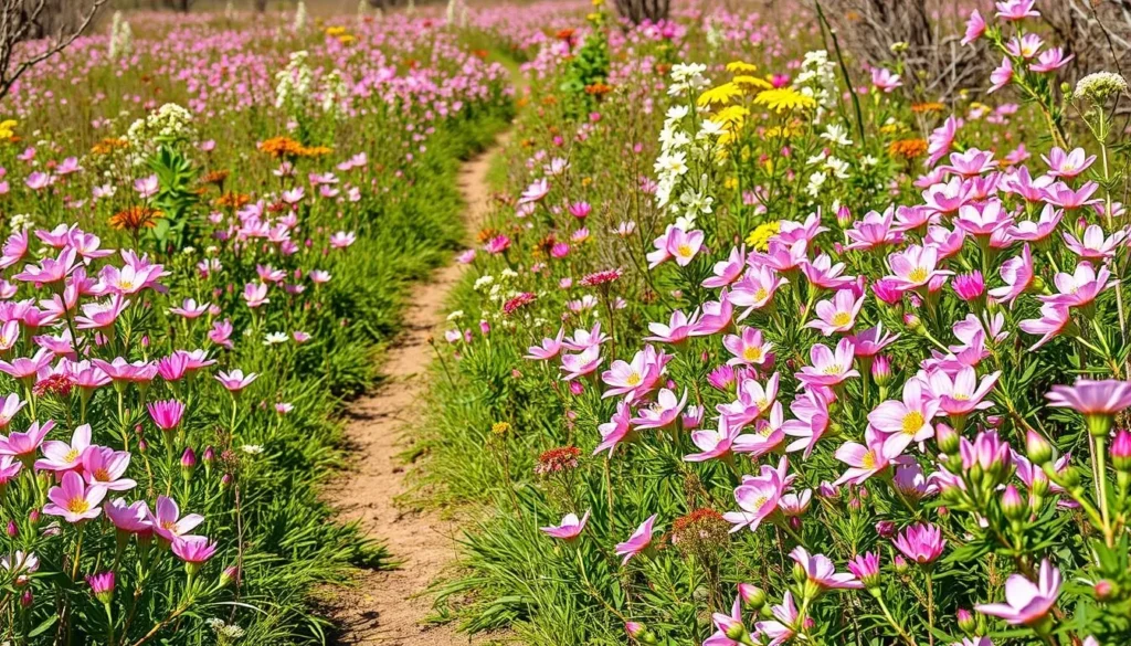 Spring wildflowers blooming along the trails in Hamilton County Florida during azalea season Spring wildflowers blooming along the trails in Hamilton County Florida during azalea season