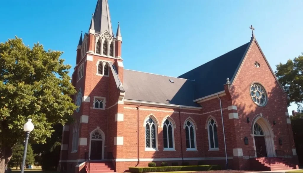 St. James Episcopal Church in Port Gibson Mississippi with Gothic architecture St. James Episcopal Church in Port Gibson Mississippi with Gothic architecture