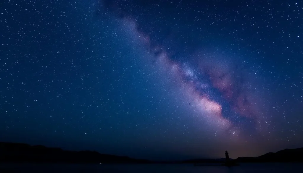 Stargazing view over Lake Havasu with the Milky Way visible in the night sky