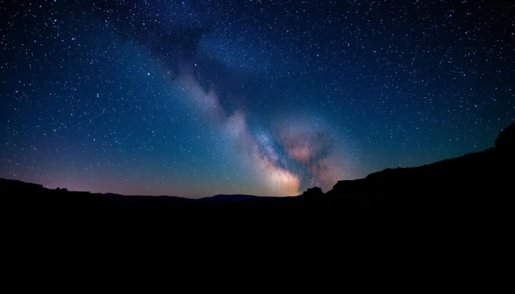 Starry night sky over Bandelier National Monument showing the Milky Way Starry night sky over Bandelier National Monument showing the Milky Way