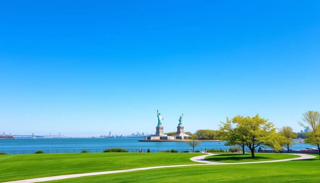 Statue of Liberty viewed from Liberty State Park in Jersey City Statue of Liberty viewed from Liberty State Park in Jersey City
