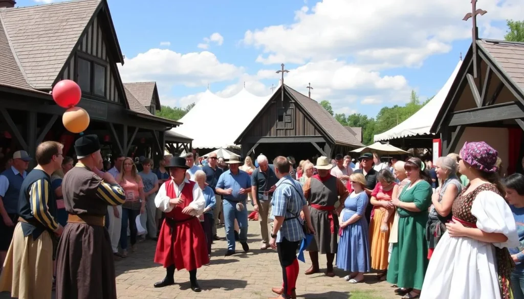 Sterling Renaissance Festival in Cayuga County with performers and period costumes Sterling Renaissance Festival in Cayuga County with performers and period costumes
