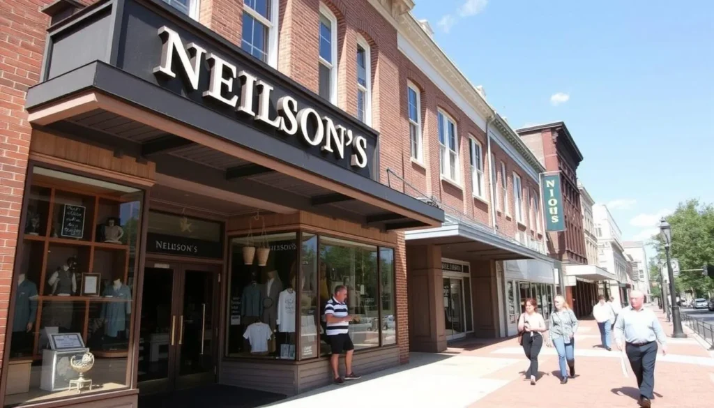 Storefront of Neilson's Department Store, the South's oldest department store, on the Oxford Square Storefront of Neilson's Department Store, the South's oldest department store, on the Oxford Square