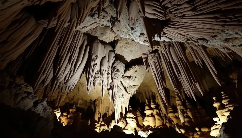 Stunning limestone formations inside Florida Caverns State Park in Jackson County Stunning limestone formations inside Florida Caverns State Park in Jackson County