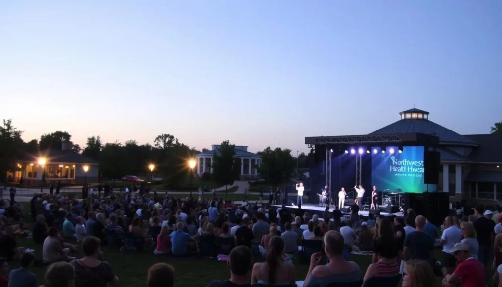 Summer concert at Central Park Plaza amphitheater in Valparaiso Summer concert at Central Park Plaza amphitheater in Valparaiso