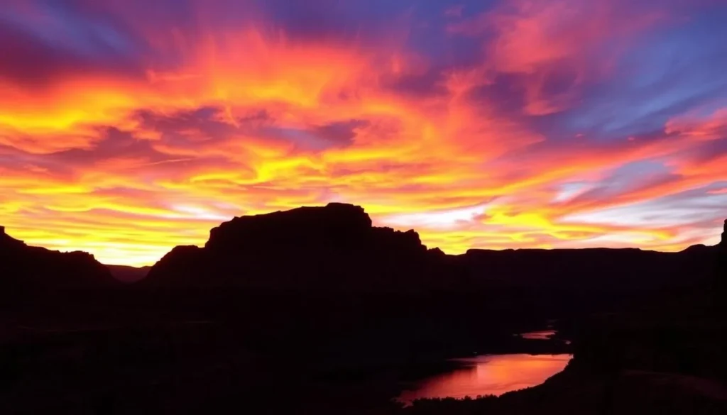 Sunset over Clear Creek Canyon near Winslow, Arizona Sunset over Clear Creek Canyon near Winslow, Arizona