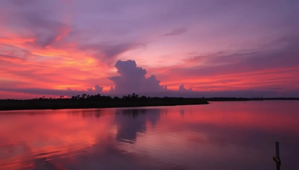 Sunset over Doctor's Lake in Clay County Florida, a beautiful thing to do in the evening Sunset over Doctor's Lake in Clay County Florida, a beautiful thing to do in the evening