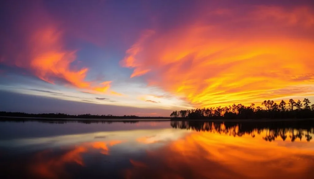 Sunset over Lake Butler in Union County Florida Sunset over Lake Butler in Union County Florida