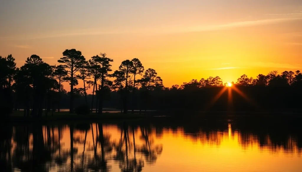 Sunset over Lake Seminole in Jackson County Florida Sunset over Lake Seminole in Jackson County Florida