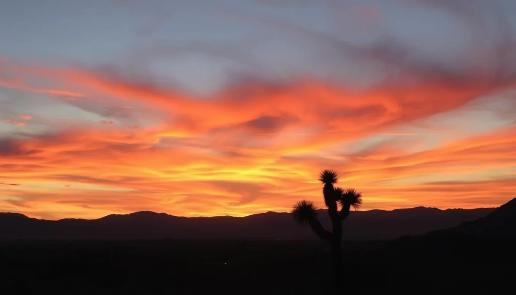 Sunset over San Bernardino County mountains and desert - inspiring view of San Bernardino County things to do Sunset over San Bernardino County mountains and desert - inspiring view of San Bernardino County things to do
