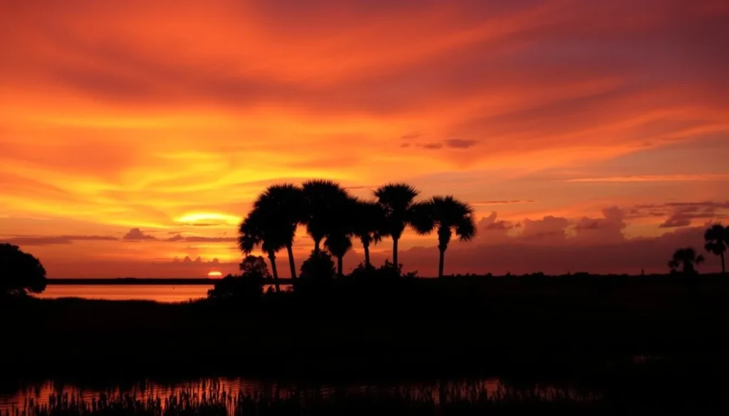 Sunset over St. Andrews Bay in Bay County Florida Sunset over St. Andrews Bay in Bay County Florida