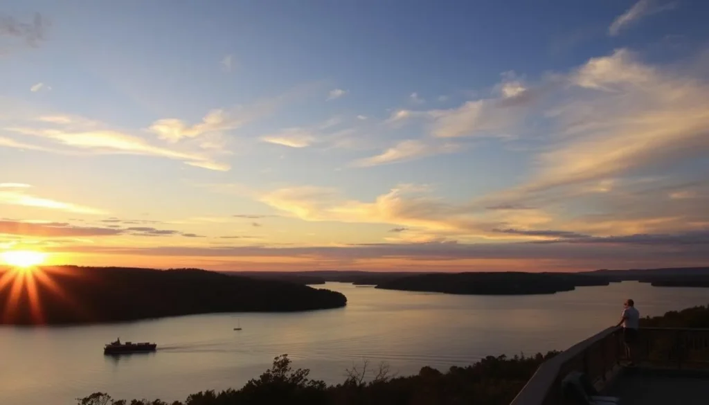 Sunset over the Hudson River in Rensselaer County, New York Sunset over the Hudson River in Rensselaer County, New York