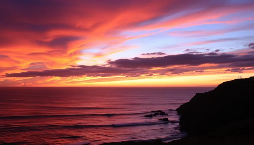 Sunset over the Pacific Ocean from Mendocino Headlands, Mendocino County California Sunset over the Pacific Ocean from Mendocino Headlands, Mendocino County California