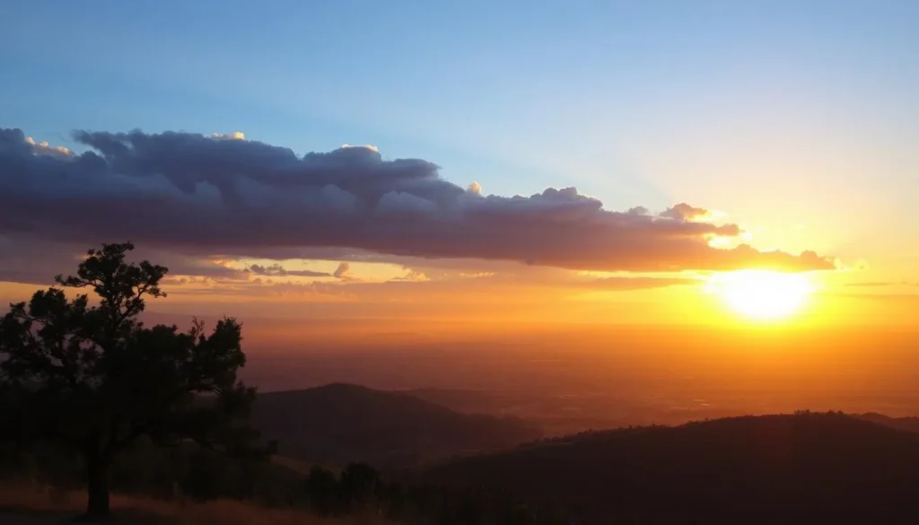 Sunset over the Sacramento Valley viewed from Butte County California foothills Sunset over the Sacramento Valley viewed from Butte County California foothills