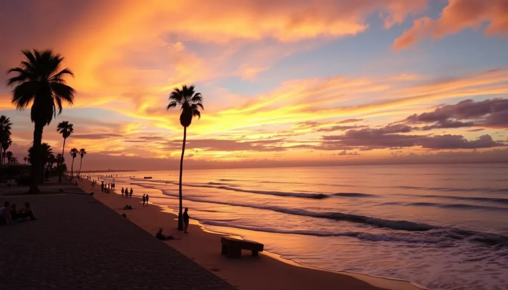Sunset view of Laguna Beach in Orange County California, highlighting one of the best things to do in the area Sunset view of Laguna Beach in Orange County California, highlighting one of the best things to do in the area