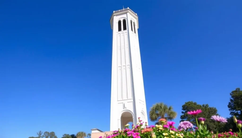 The 200-foot Carillon Tower at Stephen Foster Folk Culture Center State Park in Hamilton County Florida The 200-foot Carillon Tower at Stephen Foster Folk Culture Center State Park in Hamilton County Florida