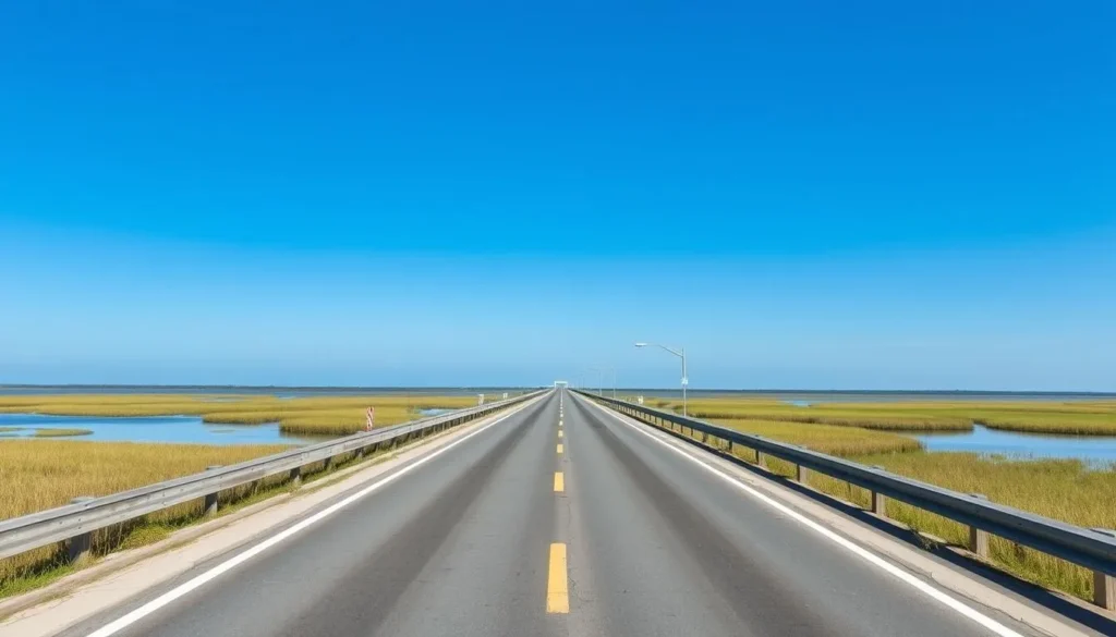 The North Causeway bridge leading to Pawleys Island with marsh views