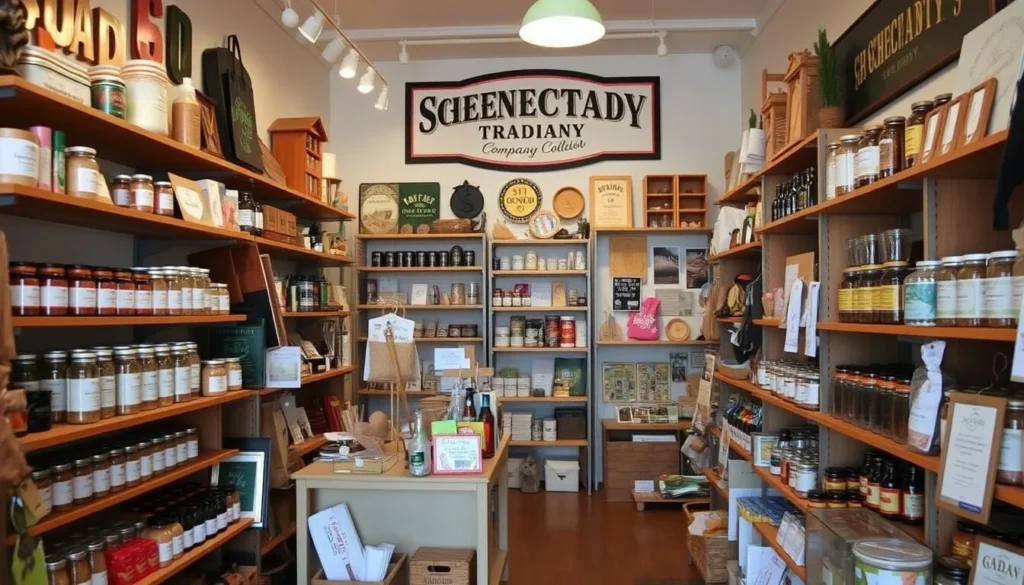 The Schenectady Trading Company store interior with locally made products and gifts The Schenectady Trading Company store interior with locally made products and gifts