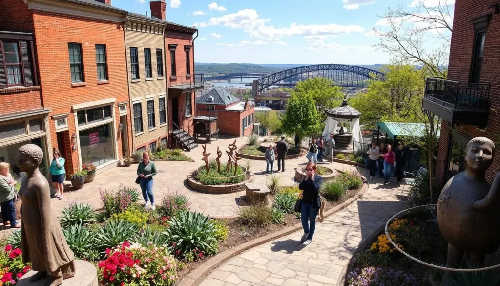The charming Bluff View Art District with its sculpture garden overlooking the Tennessee River The charming Bluff View Art District with its sculpture garden overlooking the Tennessee River