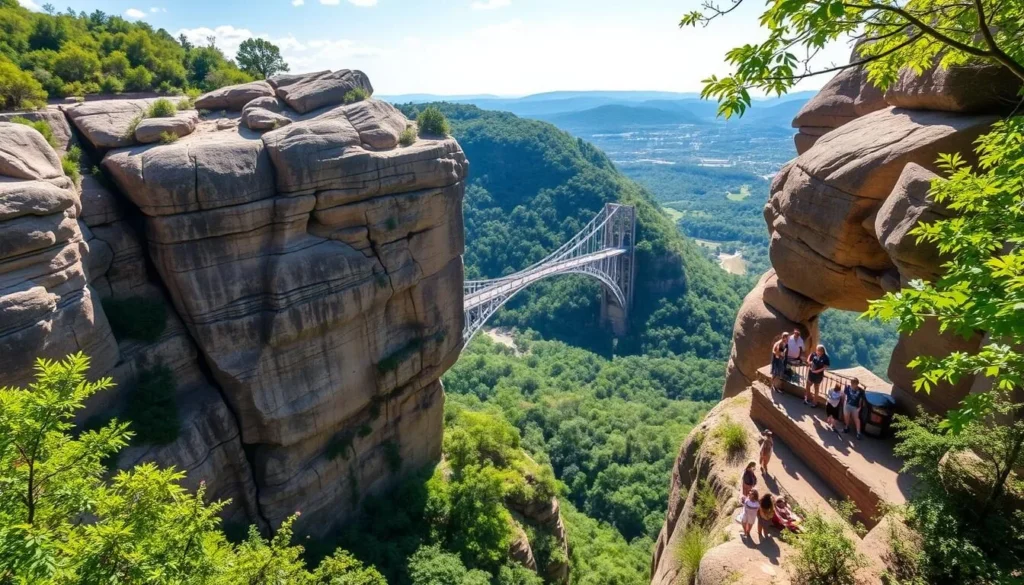 The famous Lover's Leap viewpoint at Rock City with sweeping valley views The famous Lover's Leap viewpoint at Rock City with sweeping valley views