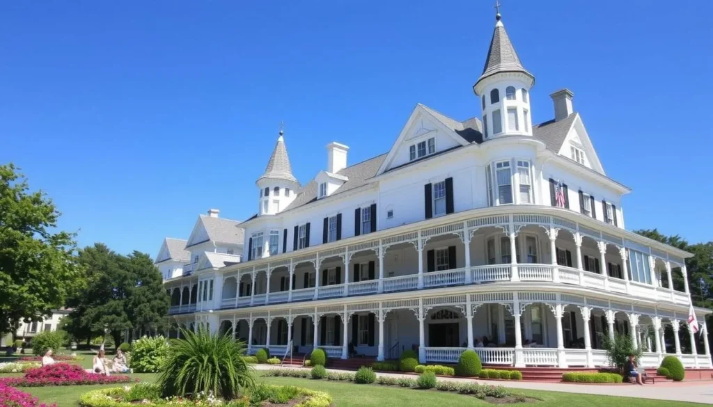 The historic Athenaeum Hotel at Chautauqua Institution with its Victorian architecture and well-maintained grounds The historic Athenaeum Hotel at Chautauqua Institution with its Victorian architecture and well-maintained grounds