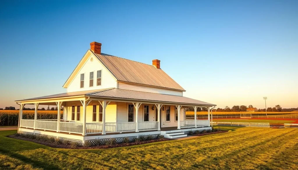 The historic Field of Dreams farmhouse in Dyersville where visitors can stay overnight
