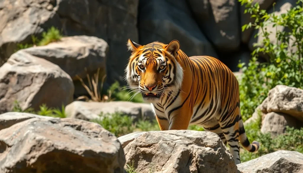 Tiger exhibit at John Ball Zoo in Grand Rapids Tiger exhibit at John Ball Zoo in Grand Rapids