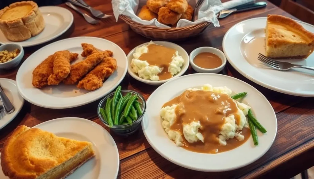 Traditional Amish-style meal with fresh bread and pie showcasing local cuisine things to do in Elkhart Indiana Traditional Amish-style meal with fresh bread and pie showcasing local cuisine things to do in Elkhart Indiana