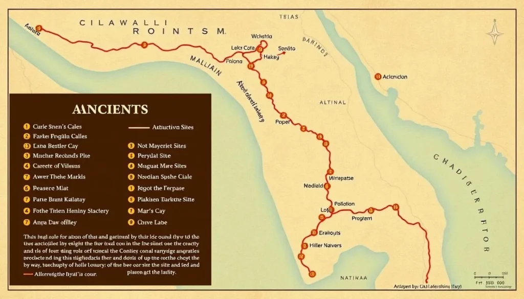 Trail of the Ancients Byway map with marked archaeological sites