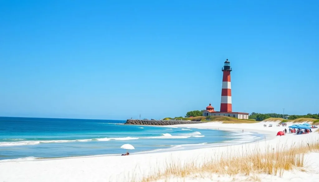 Tybee Island beach and lighthouse near Savannah Georgia